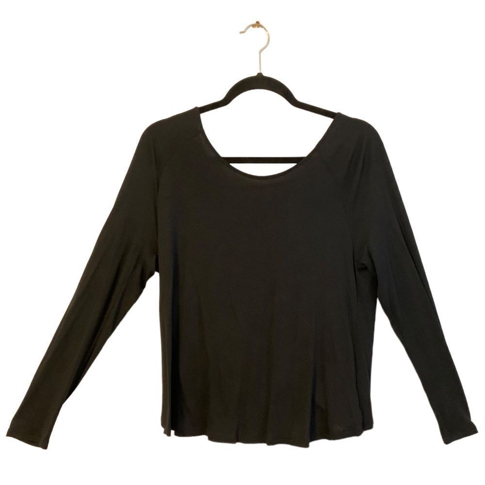 Dainty Hooligan Women’s Black Long Sleeve Crisscross Open Back Blouse Size Small